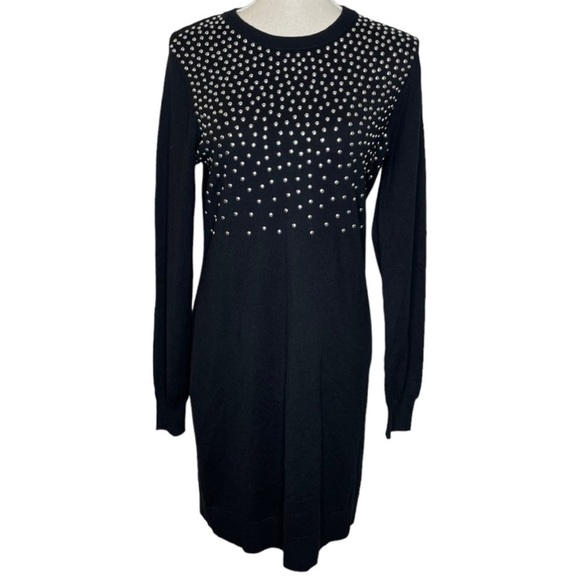 MICHAEL Michael Kors  Black Studded Sweater Dress Sz S - Picture 3 of 7